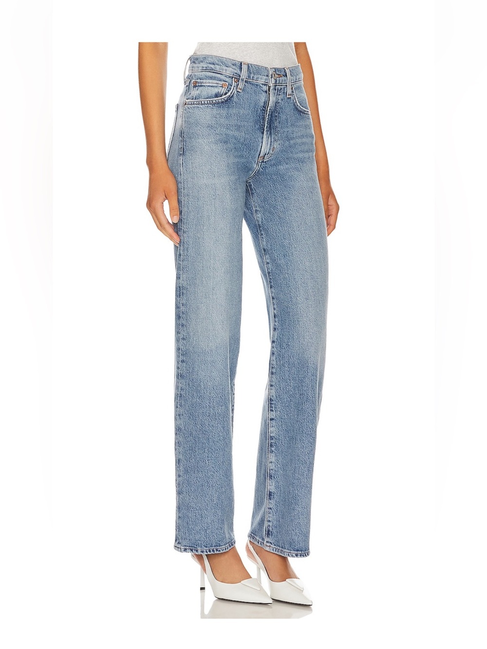 Agolde Harper Mid Rise Relaxed Straight Jean in Flash - size 23